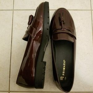 Primark Burgandy Penny Loafers